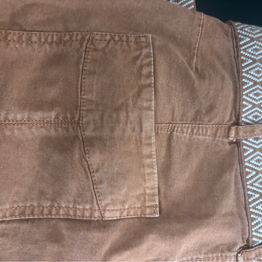 Anthropologie Reddish Brown Pants with Patterned Removable Belt The Wanderer 28 - Picture 7 of 8